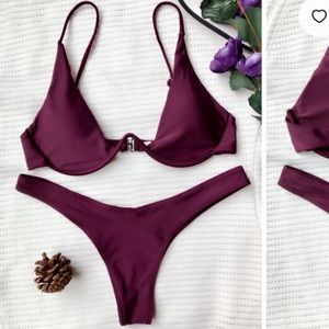 Zaful Push Up Plunge Bathing Suite Medium